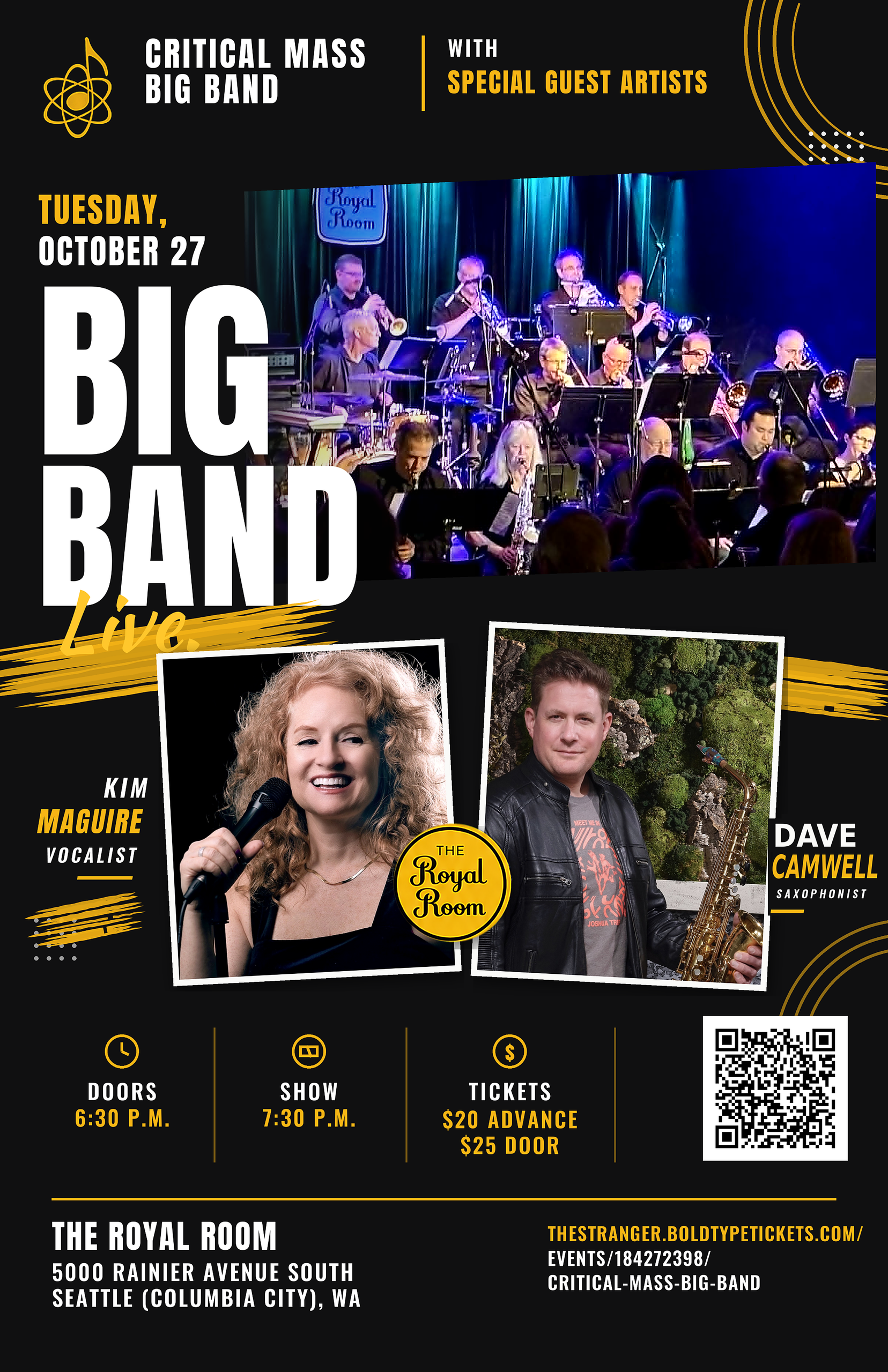 Critical Mass Big Band with Guests Dave Camwell and Kim Maguire